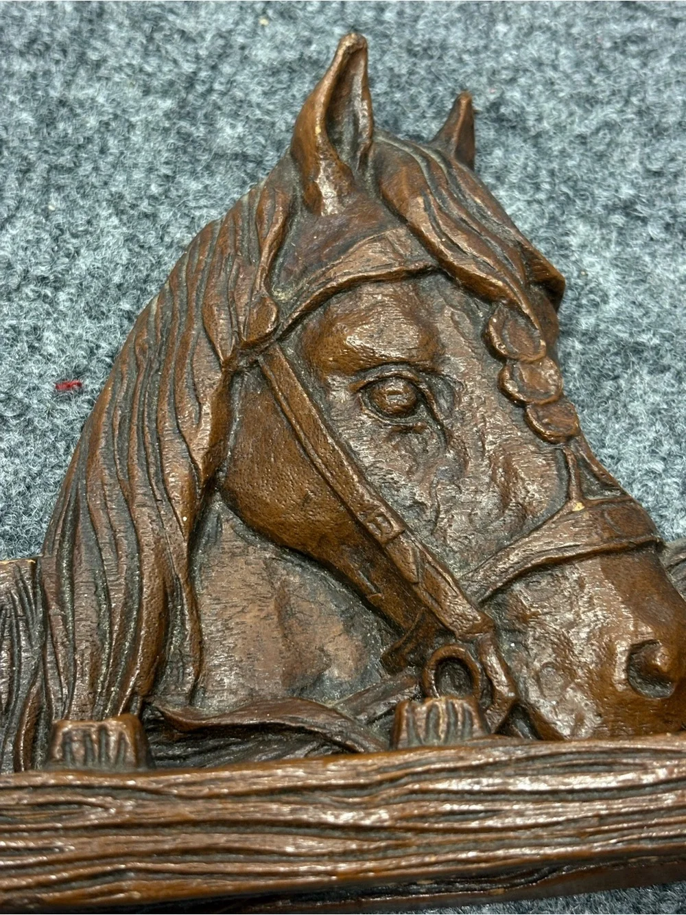 Rustic 1960s Horse Wall Rack for Pipes or Ties